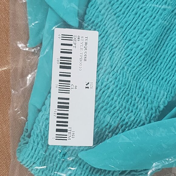 Tori Praver Swimwear Turquoise Tie Sides Lined Nylon Span Bikini Bottom Size M - Picture 8 of 16